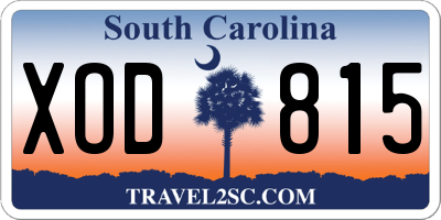 SC license plate XOD815