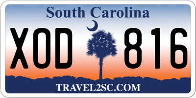 SC license plate XOD816