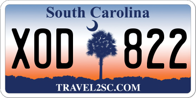 SC license plate XOD822