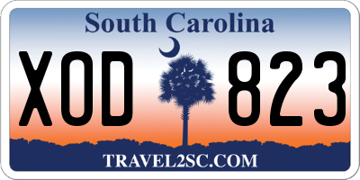 SC license plate XOD823