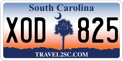 SC license plate XOD825