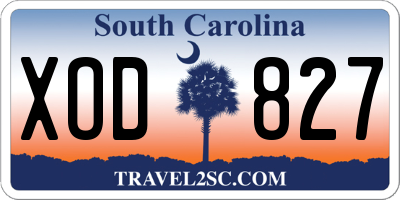 SC license plate XOD827