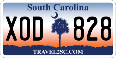 SC license plate XOD828