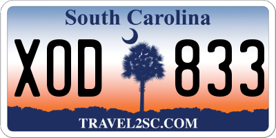 SC license plate XOD833