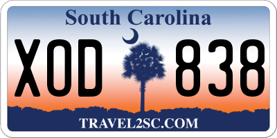 SC license plate XOD838