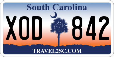 SC license plate XOD842