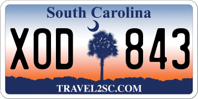SC license plate XOD843