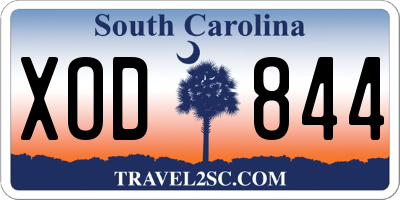 SC license plate XOD844