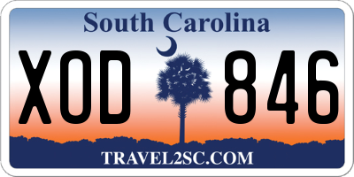 SC license plate XOD846