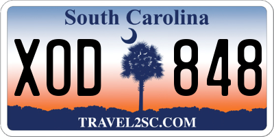 SC license plate XOD848