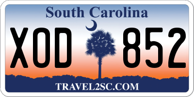 SC license plate XOD852