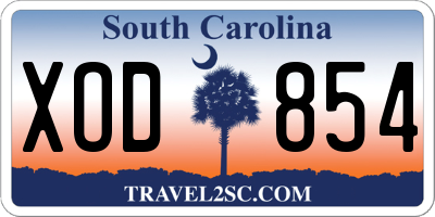 SC license plate XOD854
