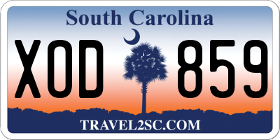 SC license plate XOD859