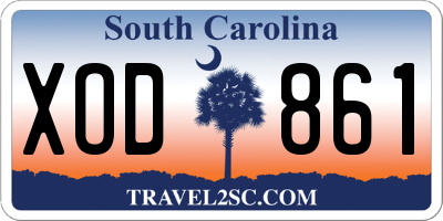 SC license plate XOD861