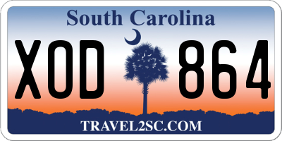 SC license plate XOD864