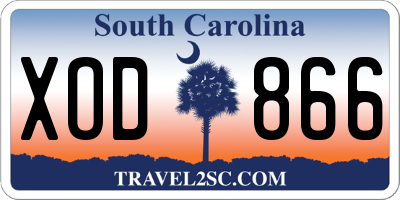 SC license plate XOD866