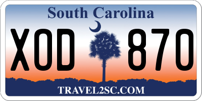 SC license plate XOD870