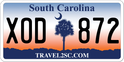 SC license plate XOD872