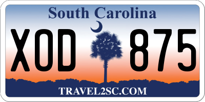 SC license plate XOD875
