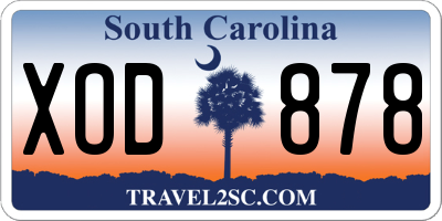SC license plate XOD878