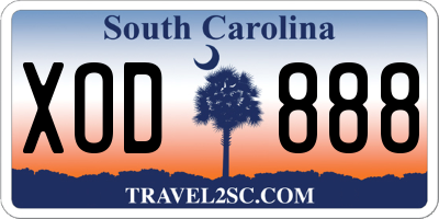 SC license plate XOD888