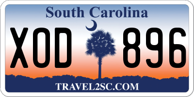 SC license plate XOD896