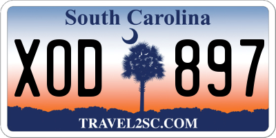 SC license plate XOD897