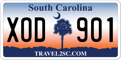 SC license plate XOD901