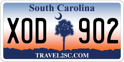 SC license plate XOD902