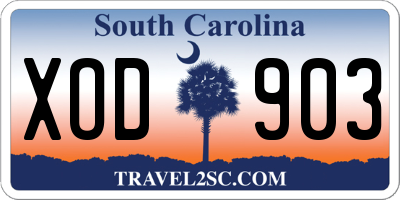 SC license plate XOD903