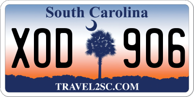 SC license plate XOD906