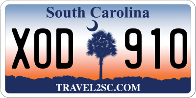 SC license plate XOD910