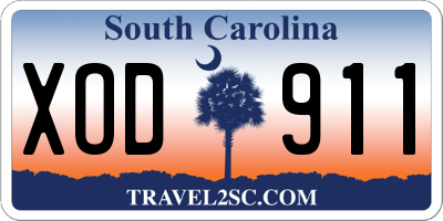 SC license plate XOD911
