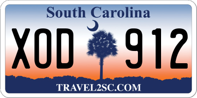 SC license plate XOD912
