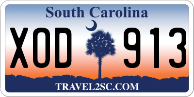 SC license plate XOD913