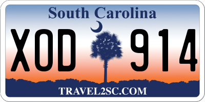 SC license plate XOD914
