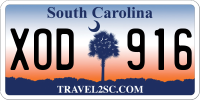 SC license plate XOD916