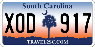 SC license plate XOD917