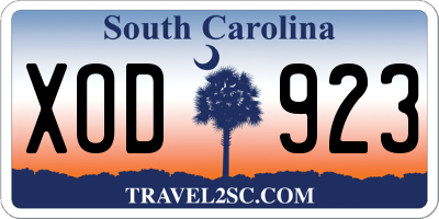 SC license plate XOD923