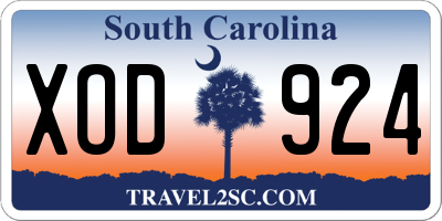 SC license plate XOD924