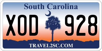 SC license plate XOD928