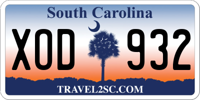SC license plate XOD932