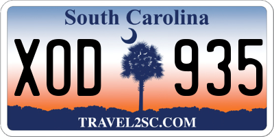 SC license plate XOD935