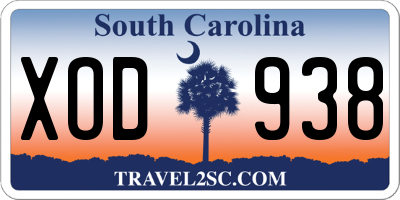 SC license plate XOD938
