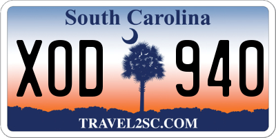 SC license plate XOD940