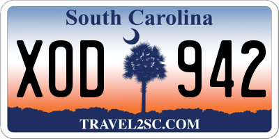 SC license plate XOD942