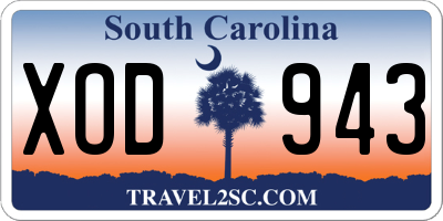 SC license plate XOD943