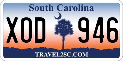 SC license plate XOD946
