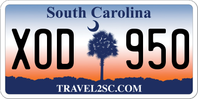 SC license plate XOD950