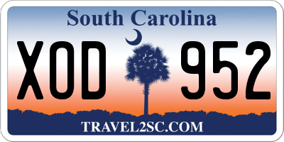 SC license plate XOD952